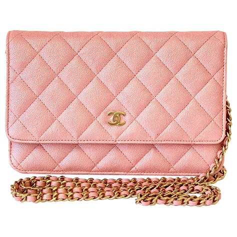 chanel iridescent pink wallet long|Chanel leather.